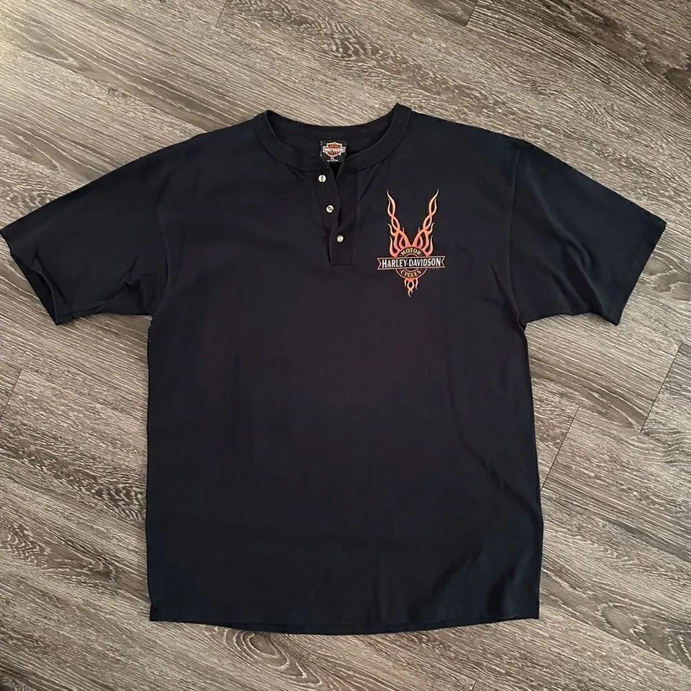 Vintage Harley Davidson short sleeve henley
